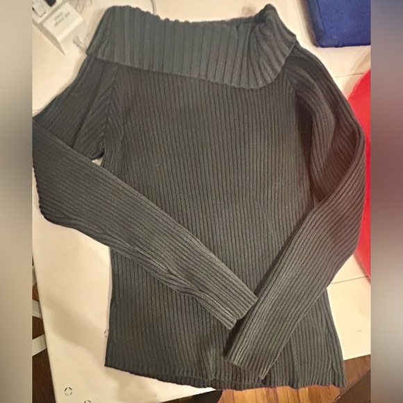 NWOT AKIRA gray ribbed asymmetrical “hardcore” sweater XL - Picture 4 of 4